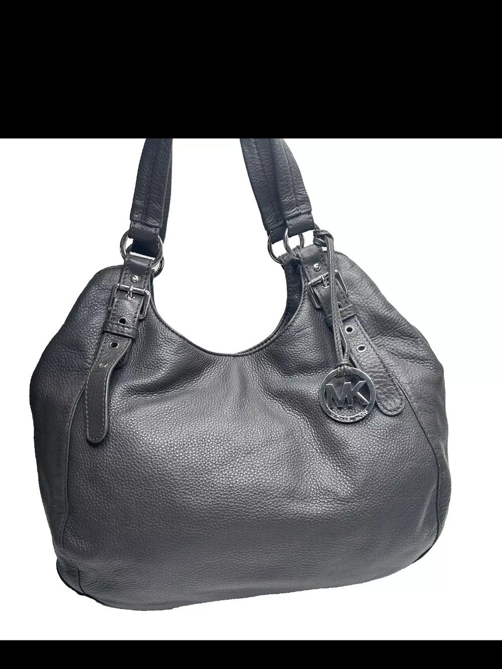Michael Kors Pebbled Leather Shoulder Bag in Grey